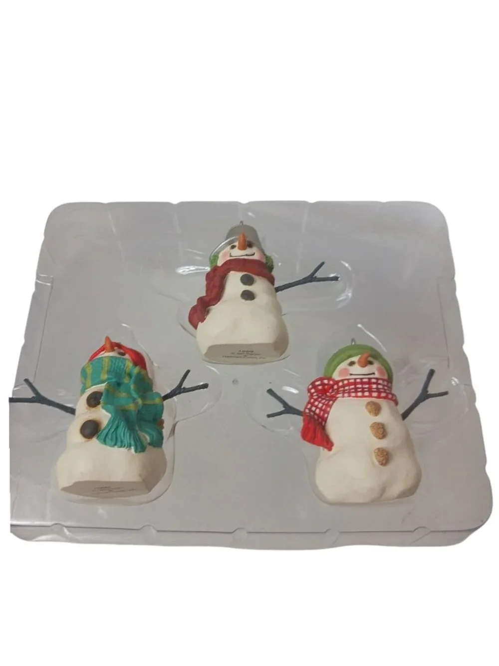 Hallmark Keepsake Ornament Set 3 Snowmen Of Mitford 1999 Collectible Christmas